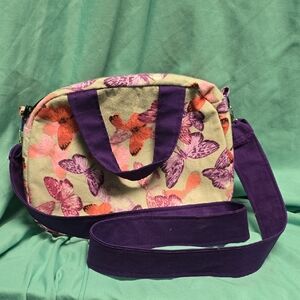 Handcrafted Butterfly Print Crossbody Bag